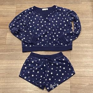 Pink Rose Blue and White Star Sleep Set